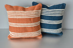 Terracotta and Blue Meadow Cotton Pillow by Yuba Mercantile