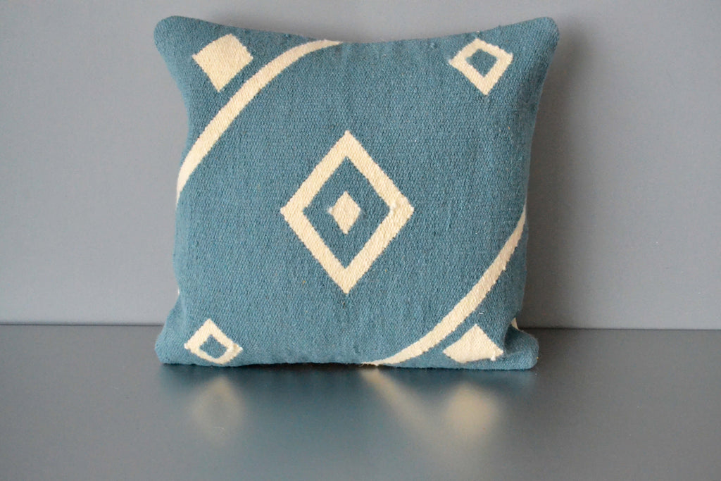 Blue Nile Wool Throw Pillow by Yuba Mercantile