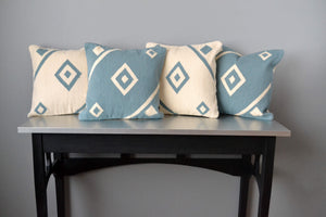 Blue Nile and White Nile Wool Throw Pillows by Yuba Mercantile