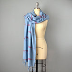 Light Blue Scarf with Fringe by Yuba Mercantile