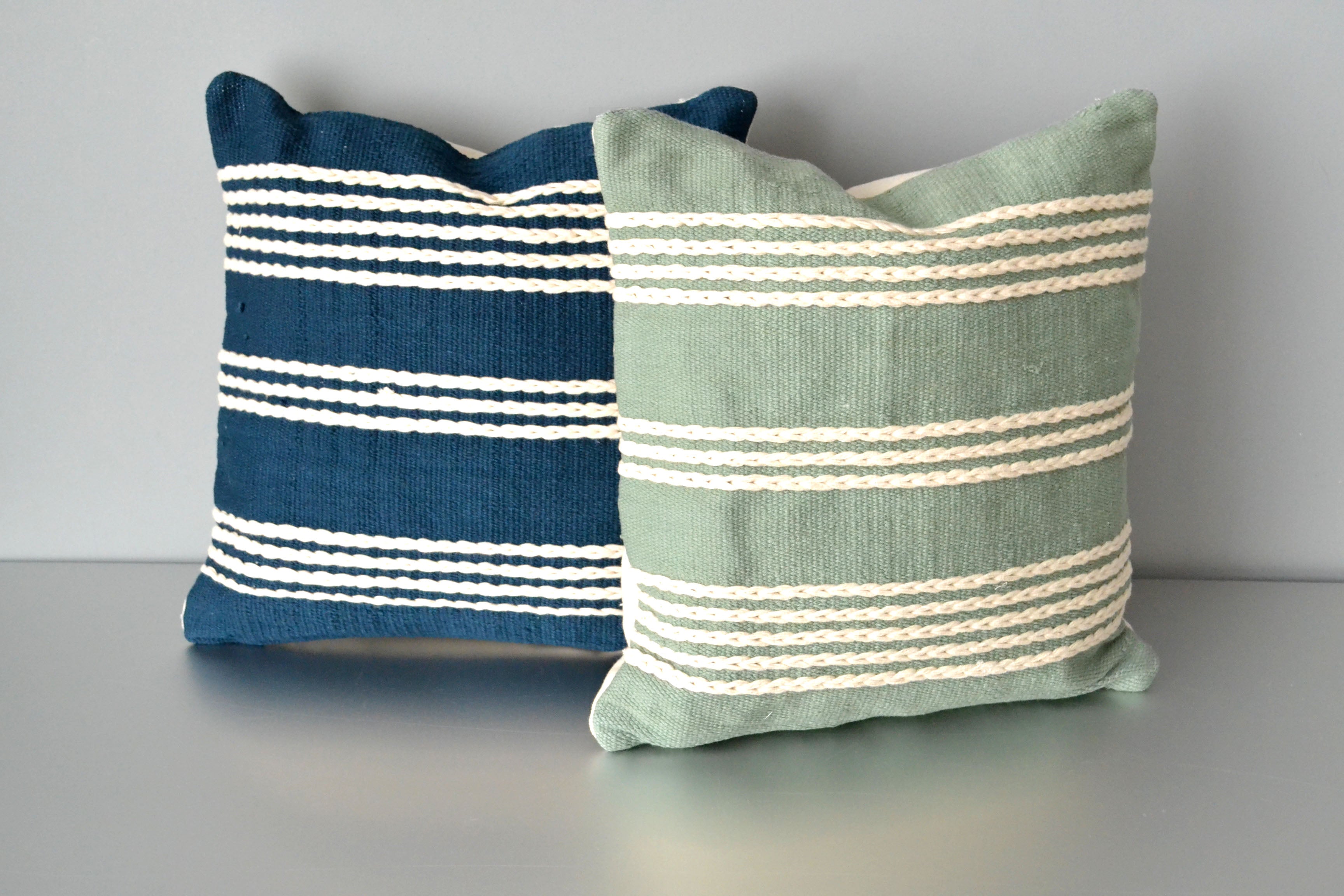 Blue Meadow and Green Meadow Throw Pillows by Yuba Mercantile