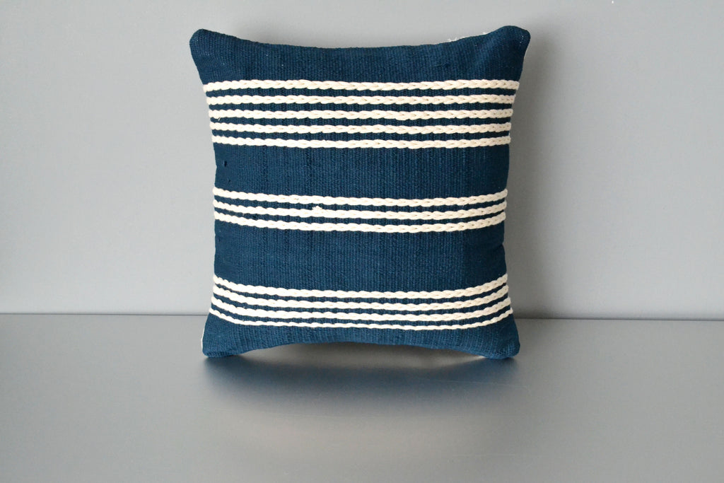 Blue Meadow Cotton Throw Pillow by Yuba Mercantile