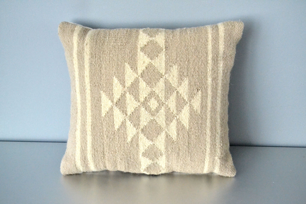 Neutral Sahara Wool Kilim Pillow by Yuba Mercantile
