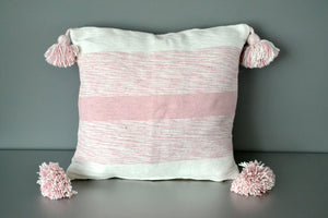 Pink Moroccan Pom Pom Pillow