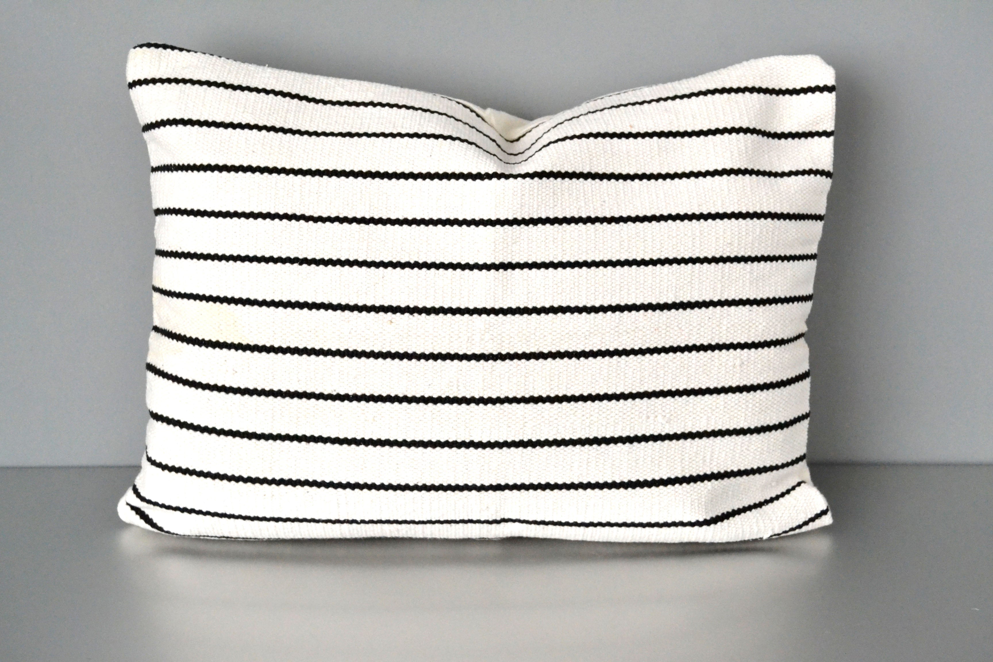 Striped Cotton Lumbar Pillow