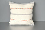 Orange and navy on white cotton throw pillow by Yuba Mercantile