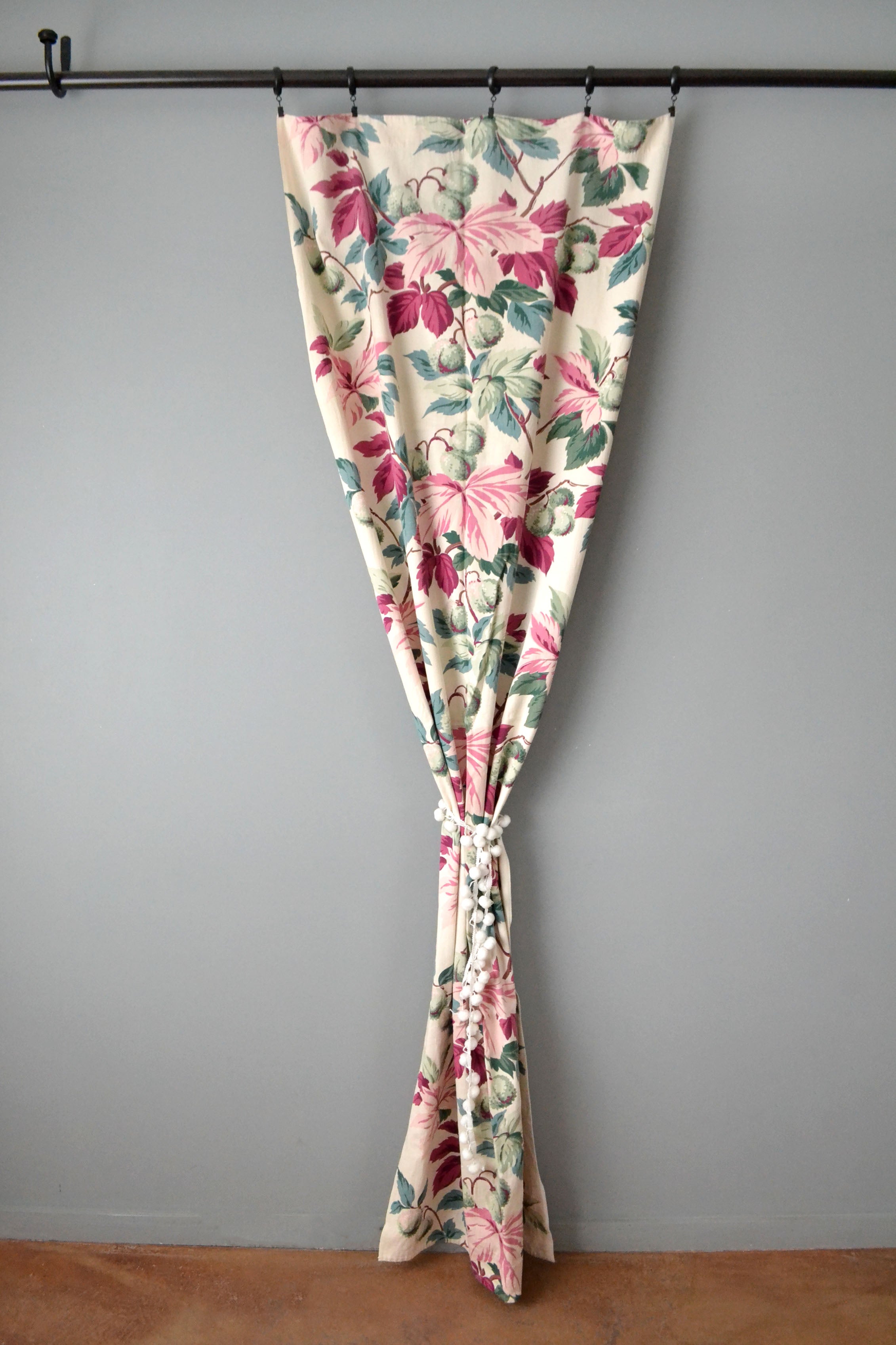 Vintage 40s Floral Cotton Curtains by Yuba Mercantile
