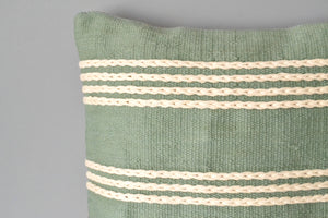 Green Meadow Cotton Pillow Closeup by Yuba Mercantile