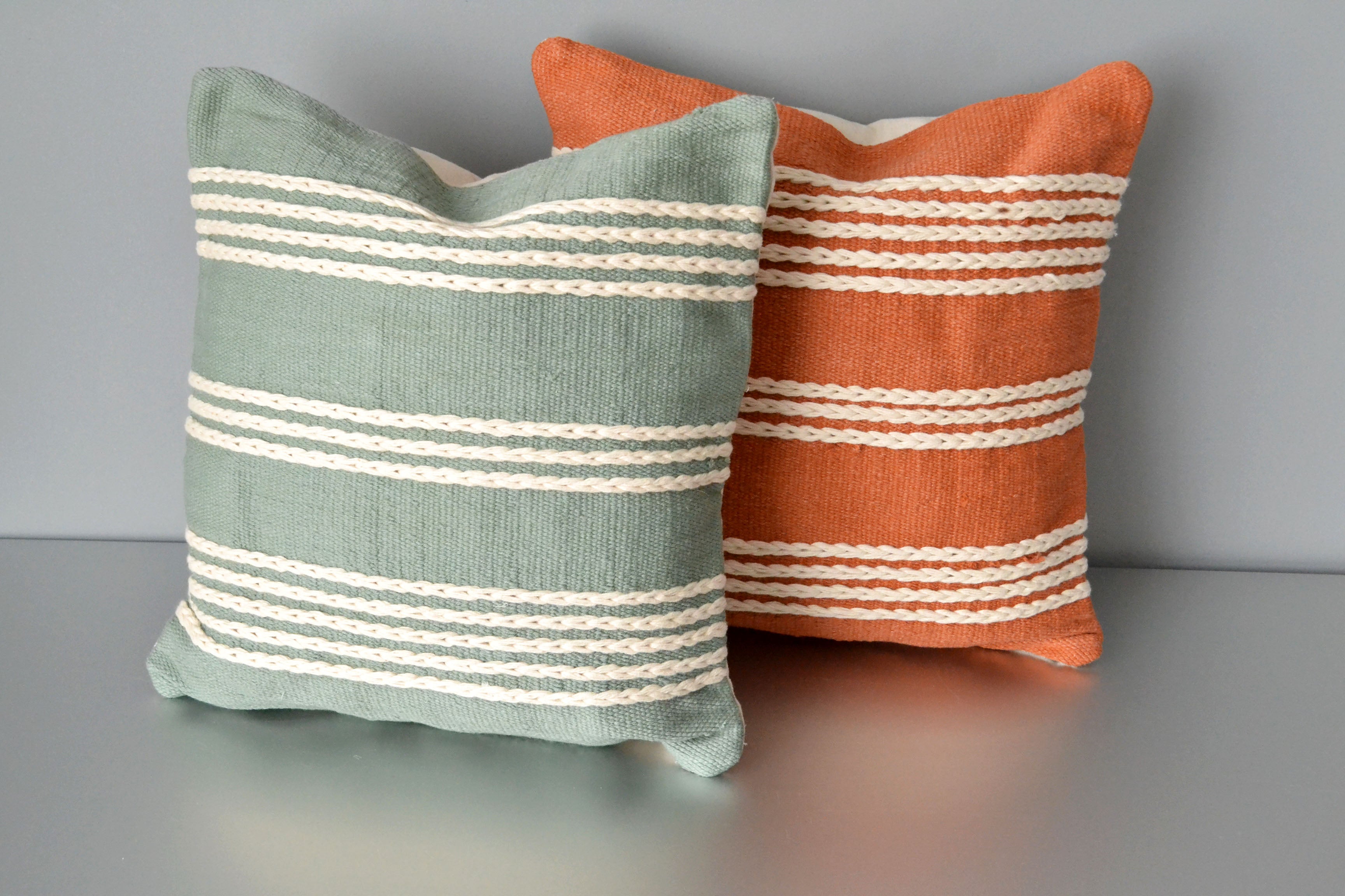 Green and Terracotta Meadow Pillows by Yuba Mercantile