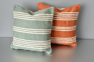 Green and Terracotta Meadow Pillow Covers by Yuba Mercantile