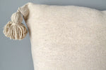 Natural Cotton Pom Pom Throw Pillow by Yuba Mercantile