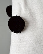 Black and White Moroccan Cotton Pom Pom Blanket from Yuba Mercantile