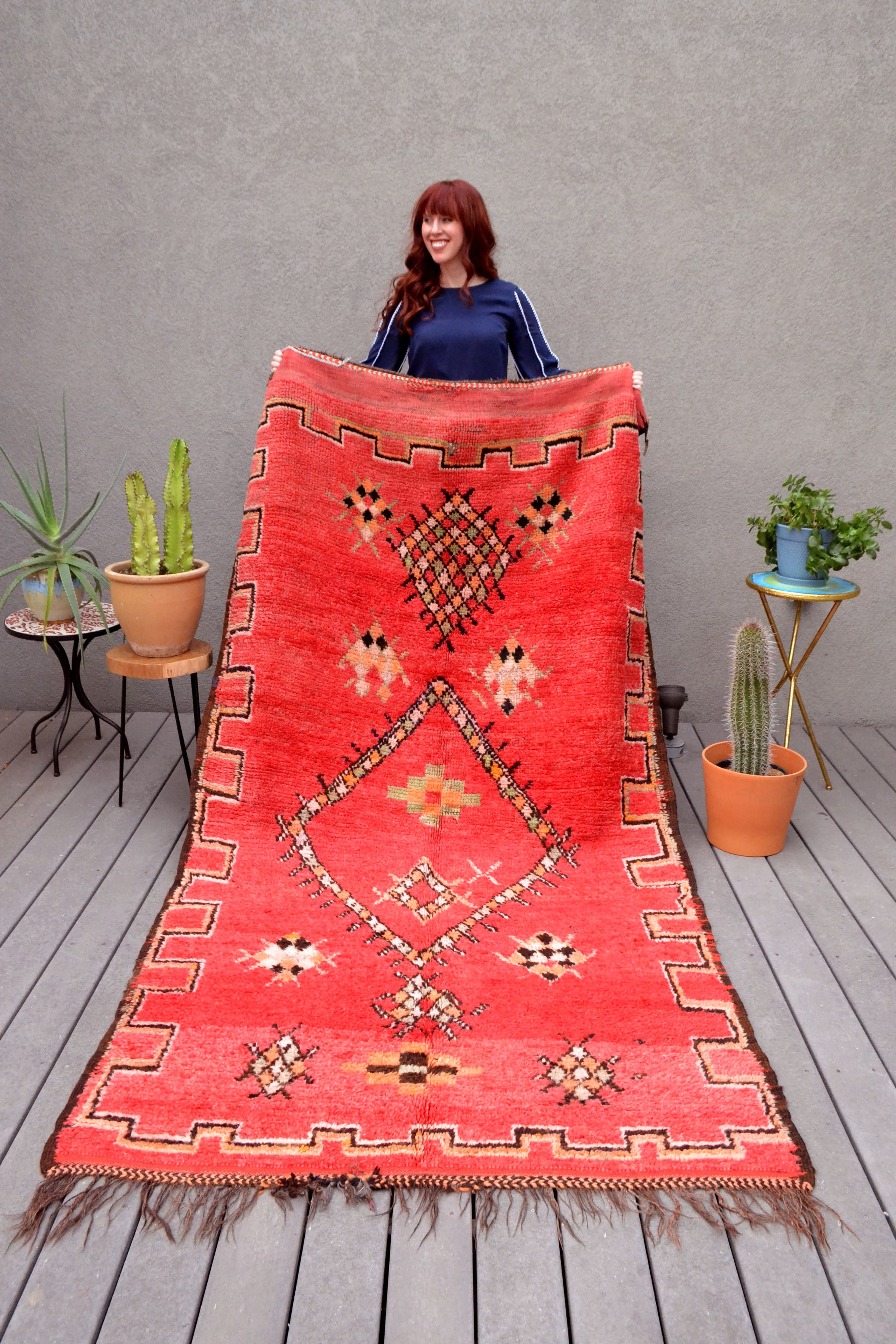 Red Vintage Moroccan Azilal Rug by Yuba Mercantile 