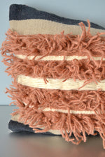 Tactile Mix Fringe Wool Lumbar Pillow Closeup by Yuba Mercantile